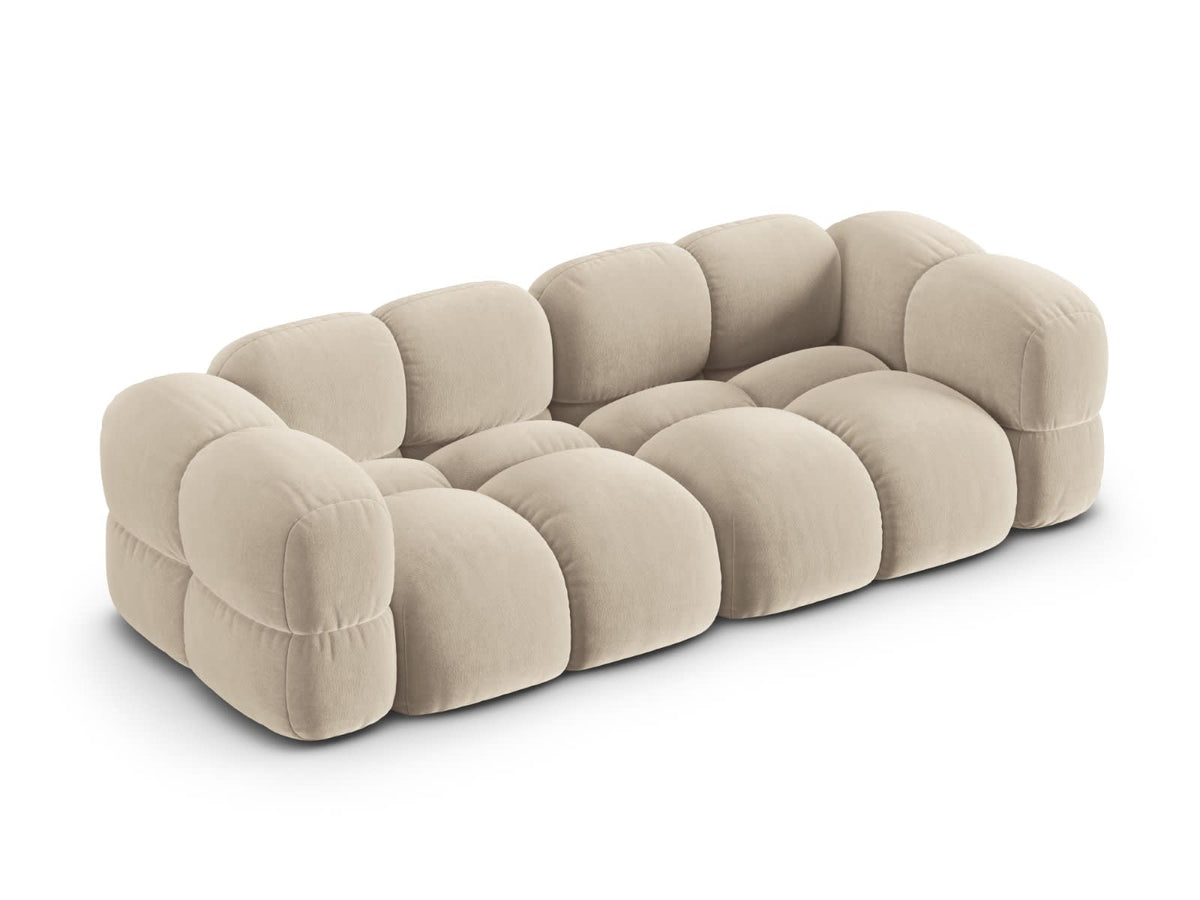 Canapé CLOUD 4 places en velours beige clair - LORETTO
