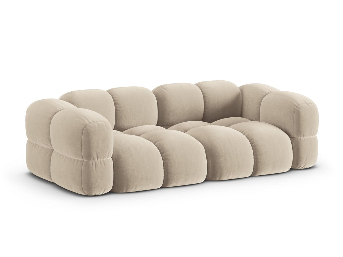 Canapé CLOUD 4 places en velours beige clair - LORETTO