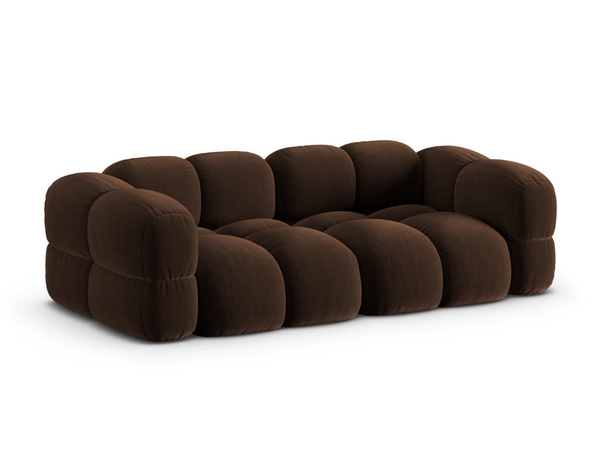 Canapé CLOUD 4 places en velours chocolat - LORETTO