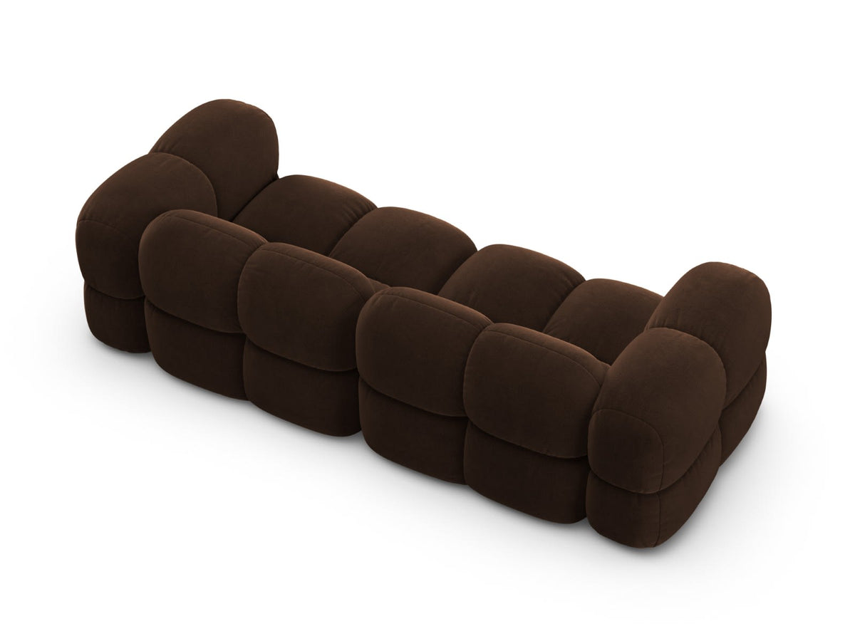 Canapé CLOUD 4 places en velours chocolat - LORETTO