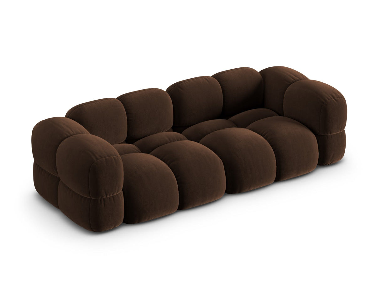 Canapé CLOUD 4 places en velours chocolat - LORETTO