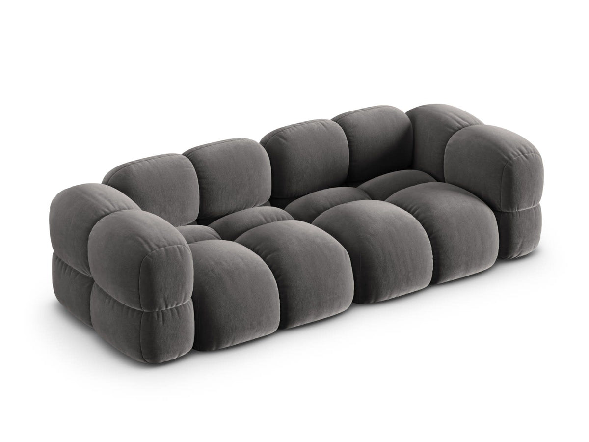 Canapé CLOUD 4 places en velours gris - LORETTO