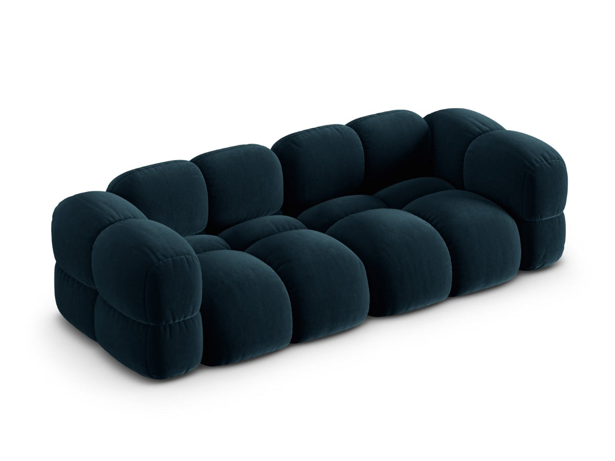 Canapé CLOUD 4 places en velours pétrole profond - LORETTO