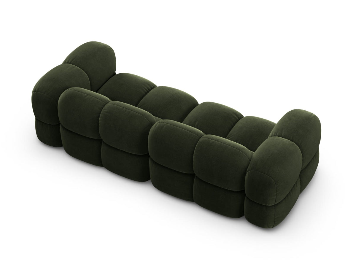 Canapé CLOUD 4 places en velours vert - LORETTO