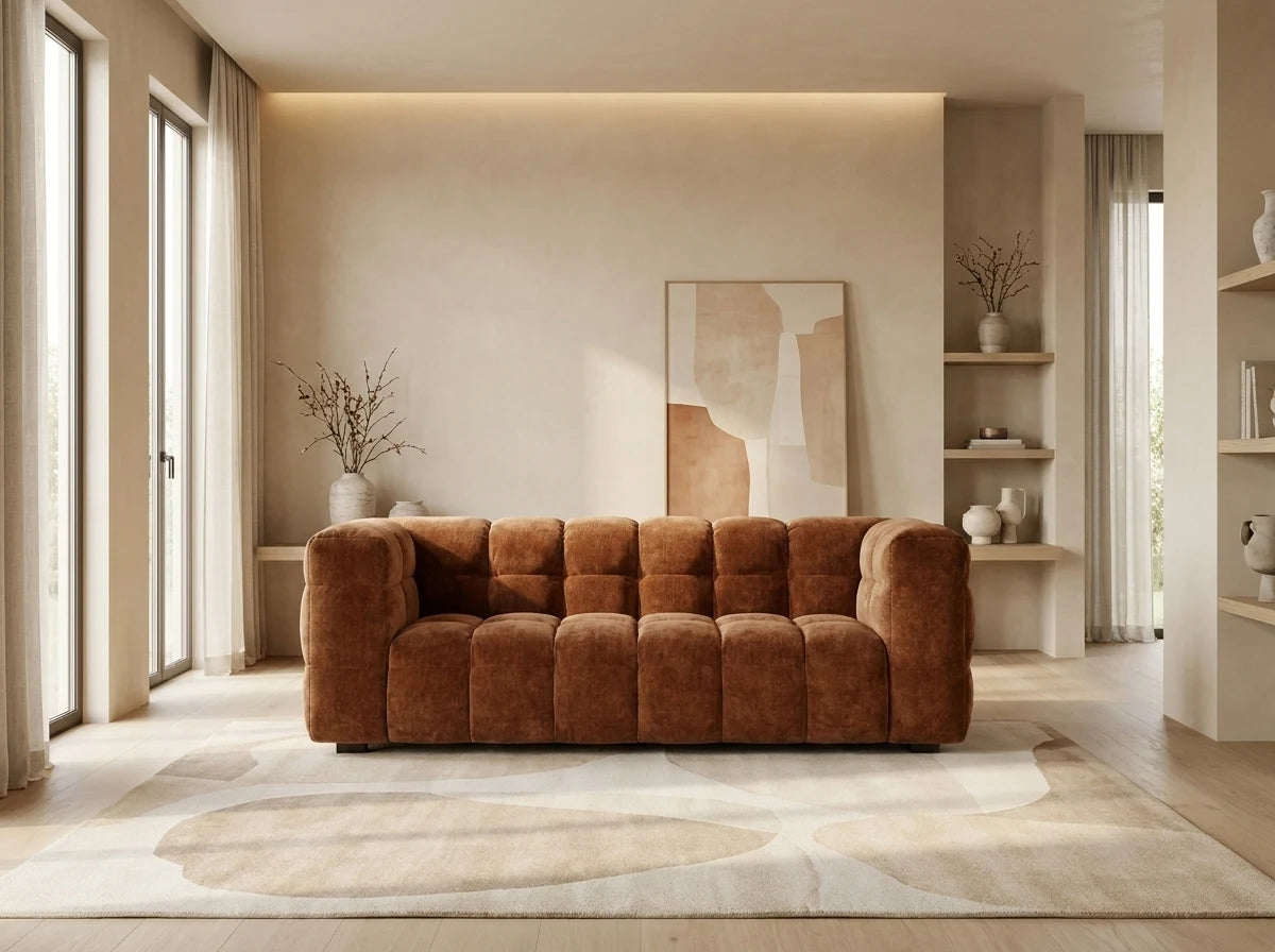 Canapé CLOUD 2 places en velours bronze - LILO
