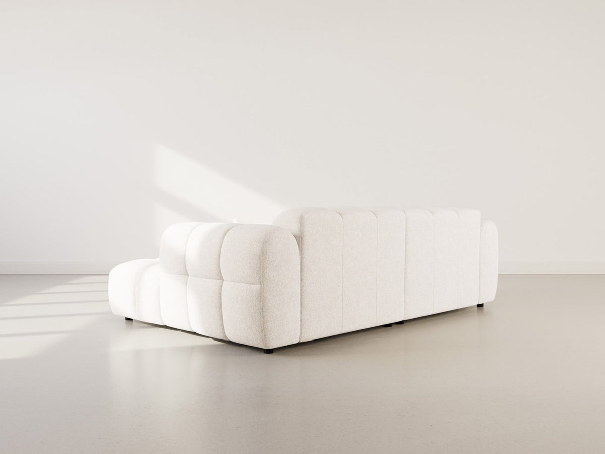 Canapé CLOUD d'angle droit 4 places en tissu texturé beige - MINI RAY