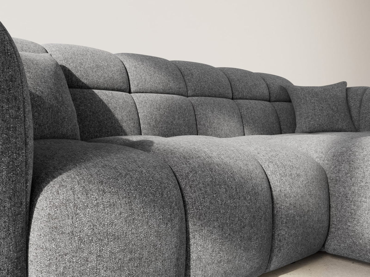 Canapé CLOUD d'angle droit 4 places en tissu texturé gris anthracite - MINI RAY