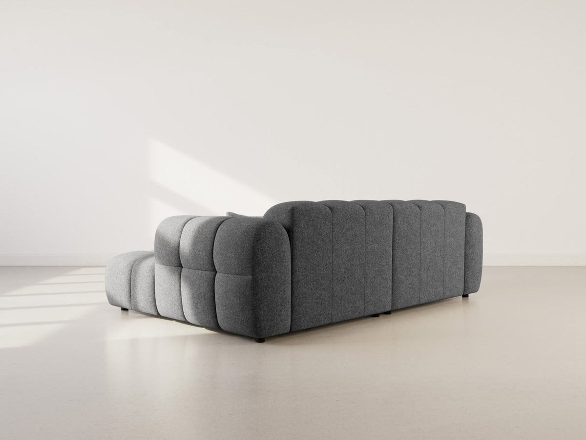 Canapé CLOUD d'angle droit 4 places en tissu texturé gris anthracite - MINI RAY