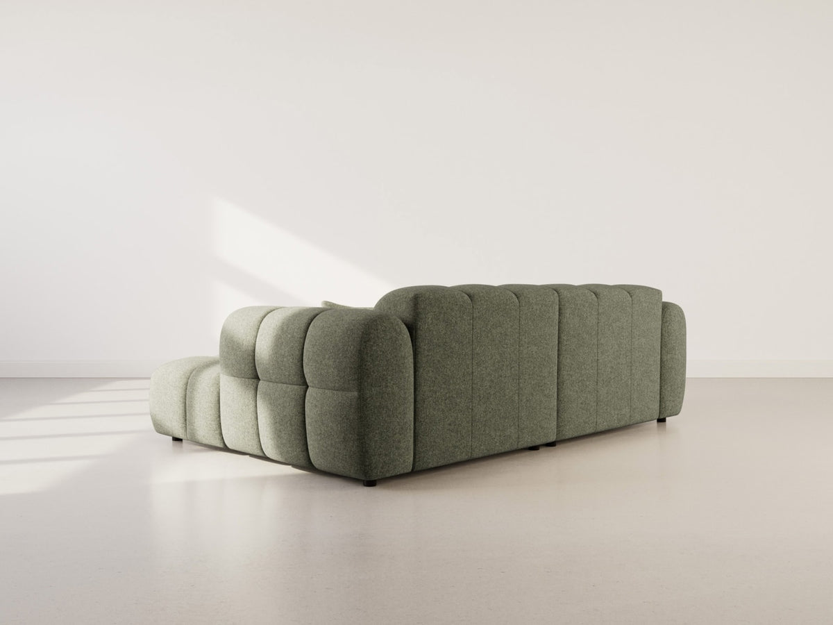 Canapé CLOUD d'angle droit 4 places en tissu texturé vert kaki - MINI RAY