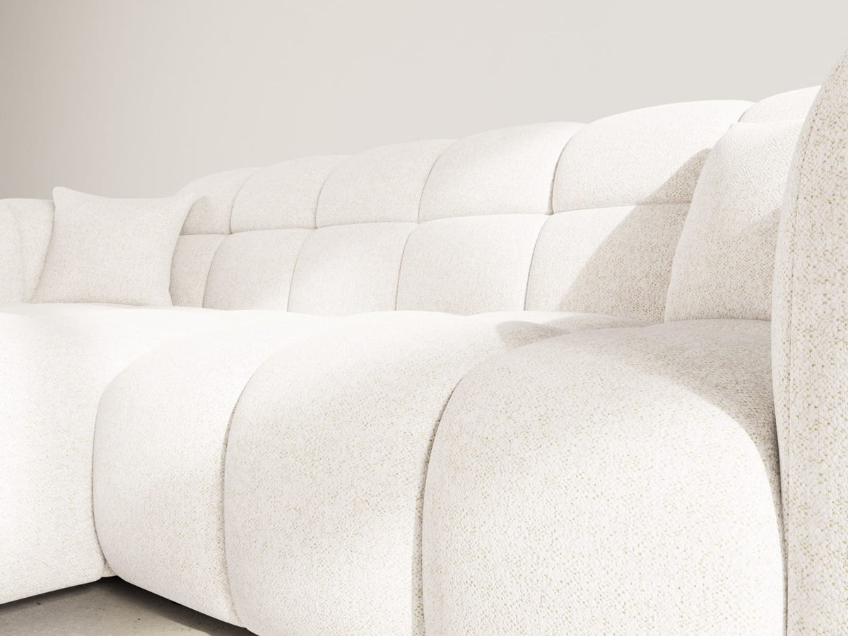 Canapé CLOUD d'angle gauche 4 places en tissu texturé beige - MINI RAY