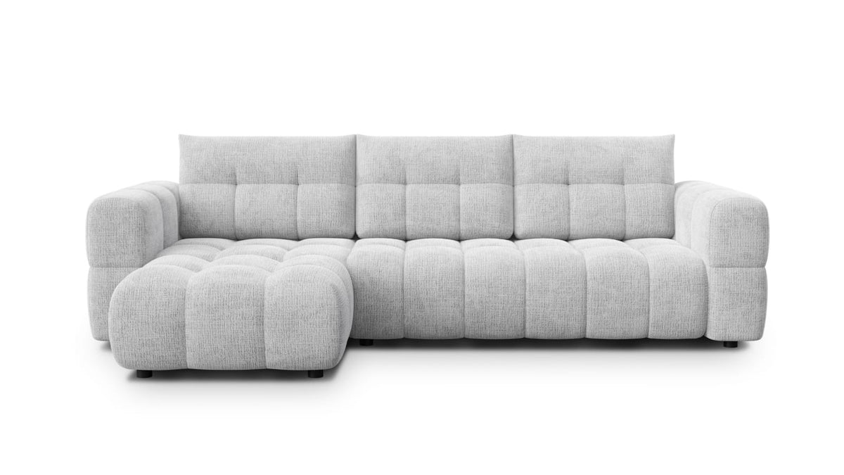Canapé CLOUD d'angle gauche 4 places en tissu chenille blanc - CLOUDI