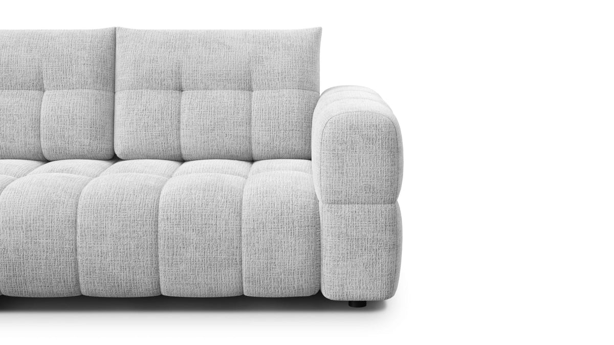 Canapé CLOUD d'angle gauche 4 places en tissu chenille blanc - CLOUDI
