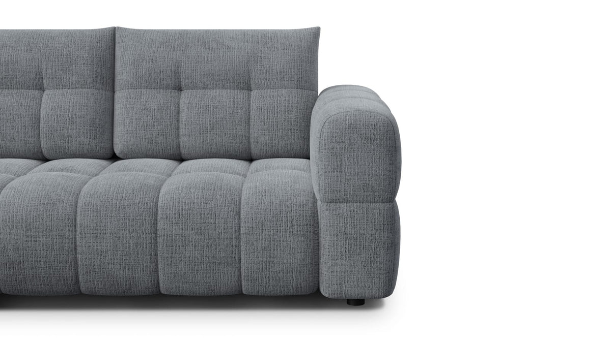 Canapé CLOUD d'angle gauche 4 places en tissu chenille gris foncé - CLOUDI