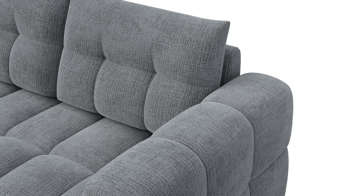 Canapé CLOUD d'angle gauche 4 places en tissu chenille gris foncé - CLOUDI
