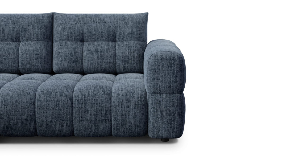 Canapé CLOUD d'angle gauche 4 places en tissu chenille bleu marine - CLOUDI