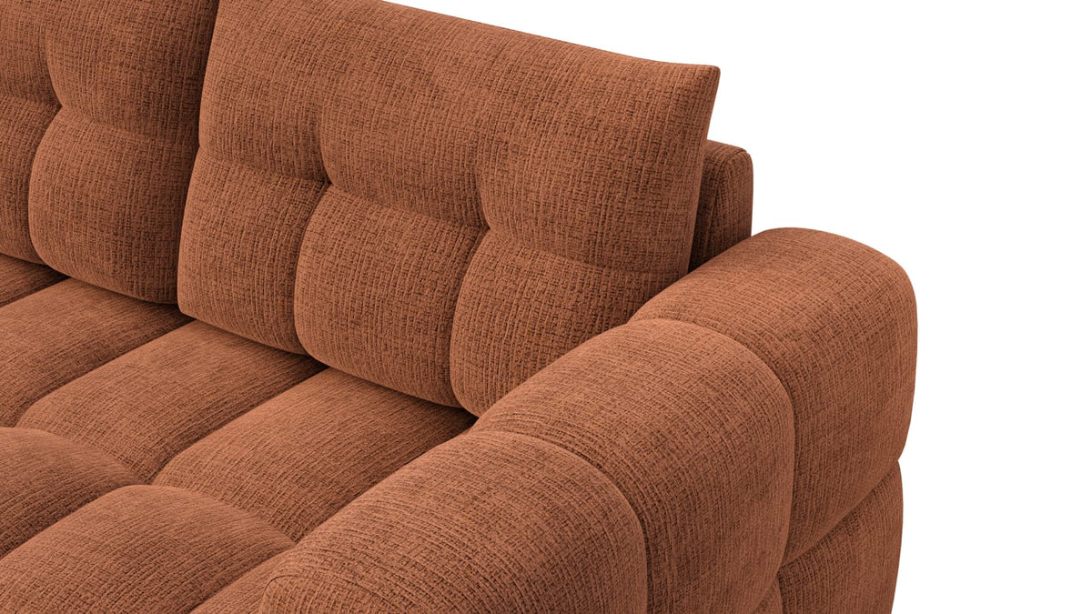 Canapé CLOUD d'angle gauche 4 places en tissu chenille orange - CLOUDI
