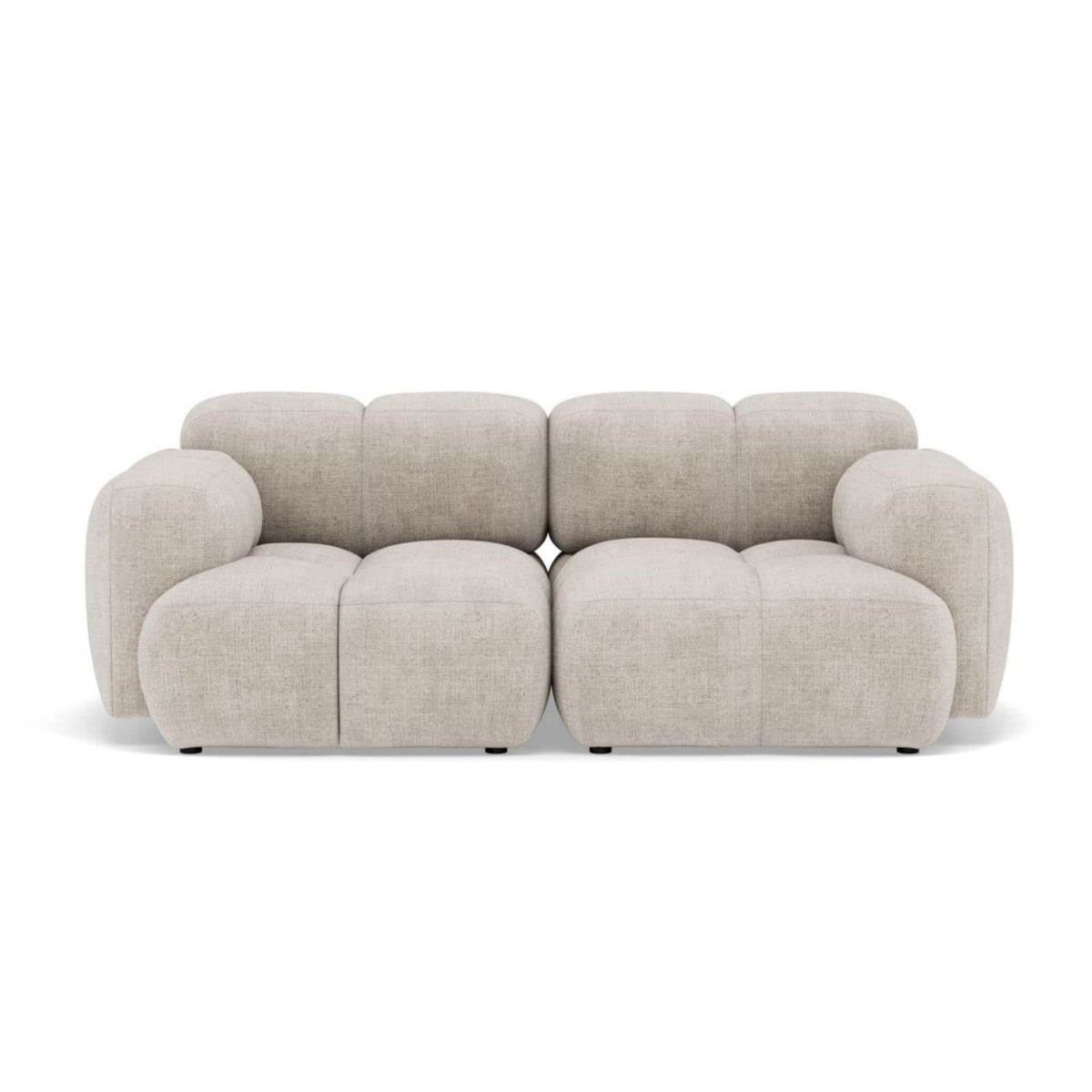 Canapé CLOUD modulable 2 places en velours texturé beige - GRACE