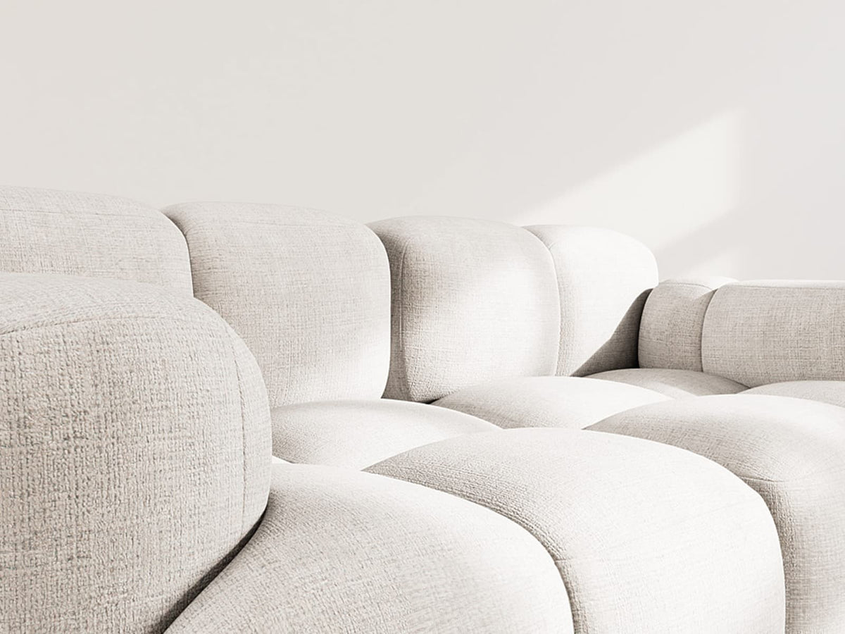 Canapé CLOUD modulable 2 places en velours texturé beige - GRACE