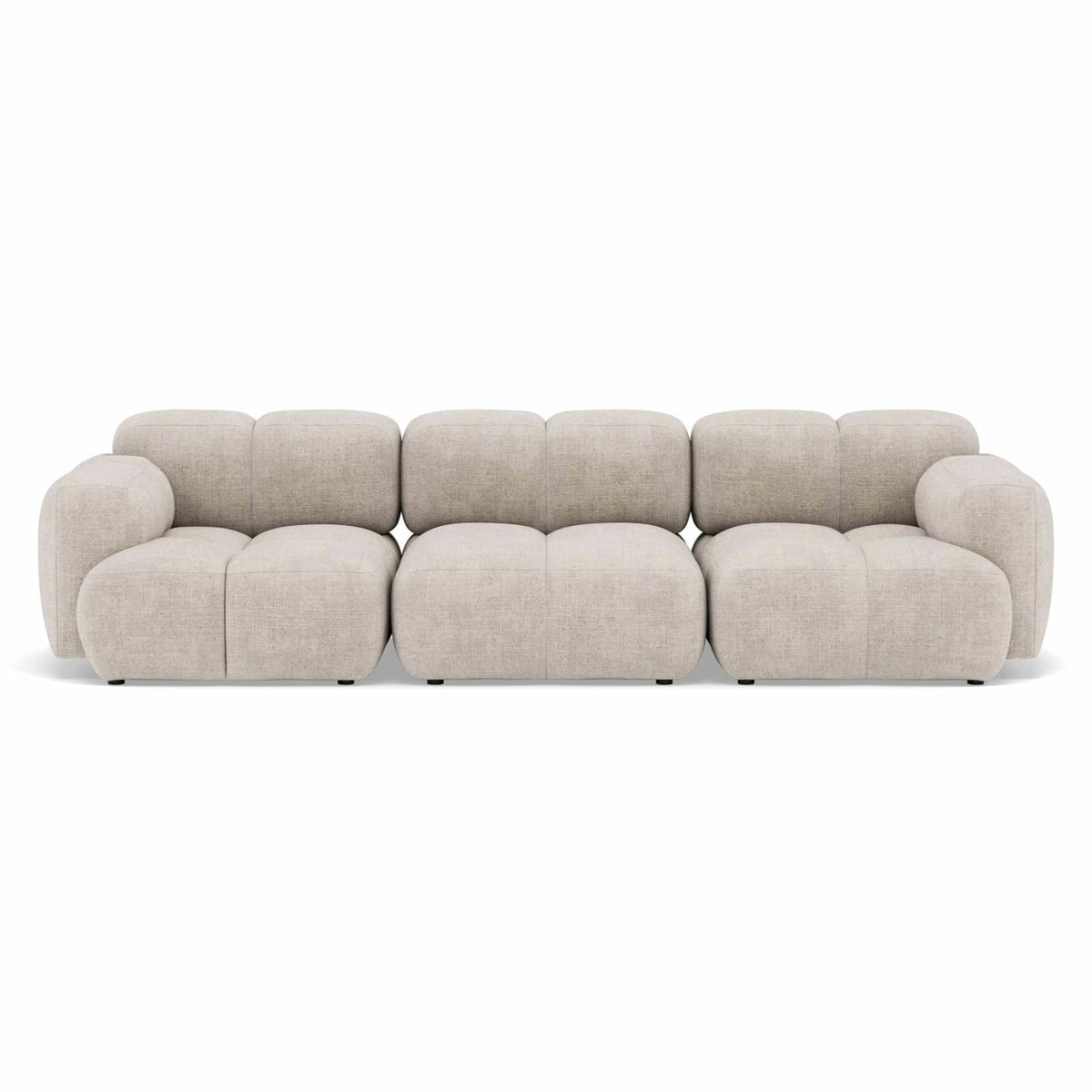 Canapé CLOUD modulable 3 places en velours texturé beige - GRACE