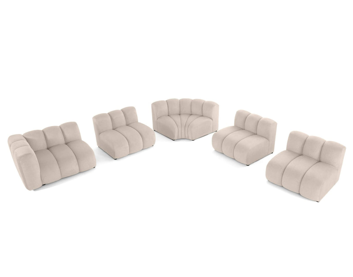 Canapé CLOUD modulable 5 places en tissu texturé beige - DEBBIE