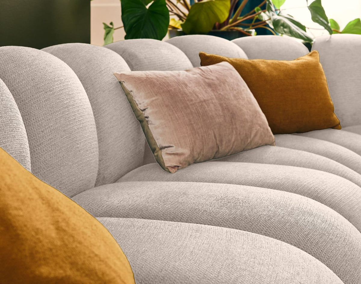 Canapé CLOUD modulable 5 places en tissu texturé beige - DEBBIE
