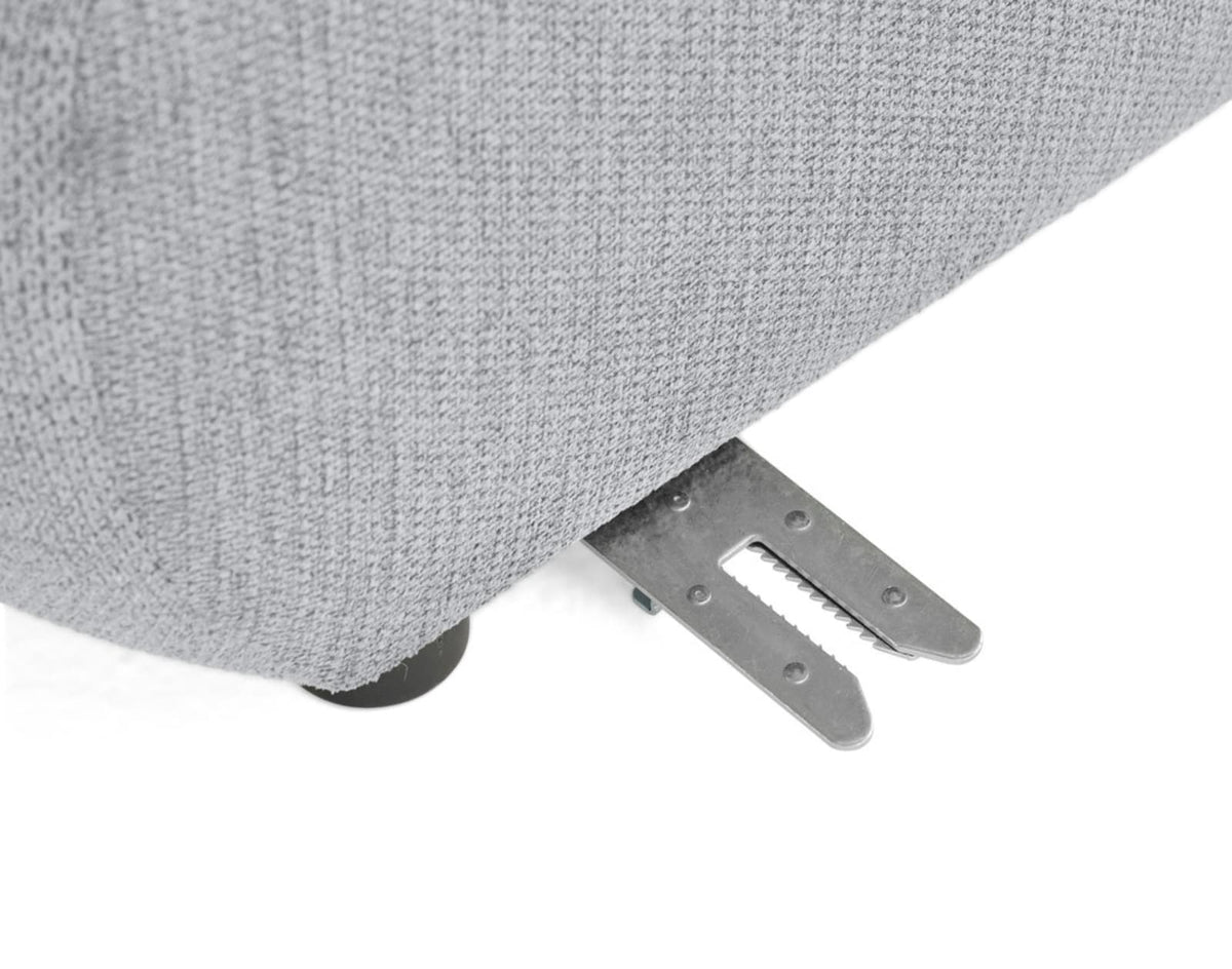 Canapé CLOUD modulable d'angle droit 5 places en tissu texturé gris - DEBBIE
