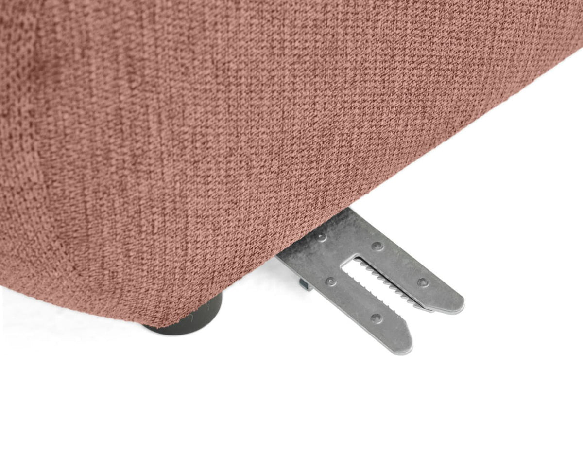 Canapé CLOUD modulable d'angle droit 5 places en tissu texturé rose - DEBBIE