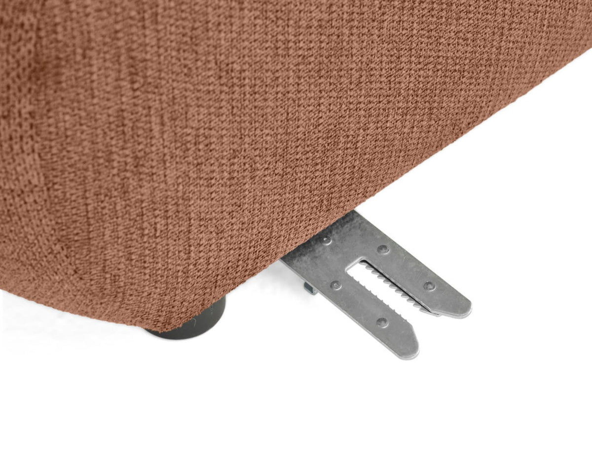 Canapé CLOUD modulable d'angle droit 5 places en tissu texturé terracotta - DEBBIE