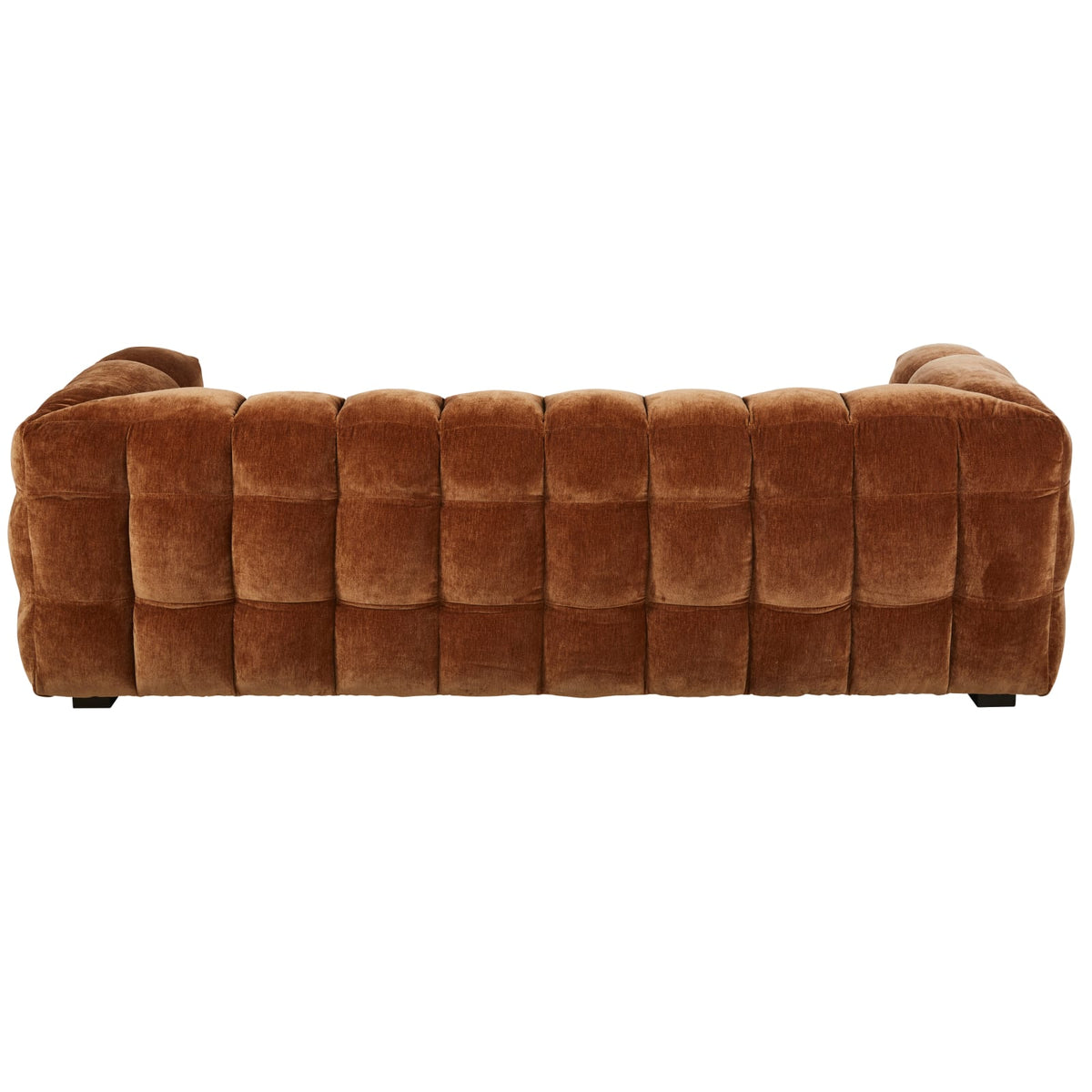 Canapé CLOUD 3/4 places en velours cognac effet vieilli - LILO