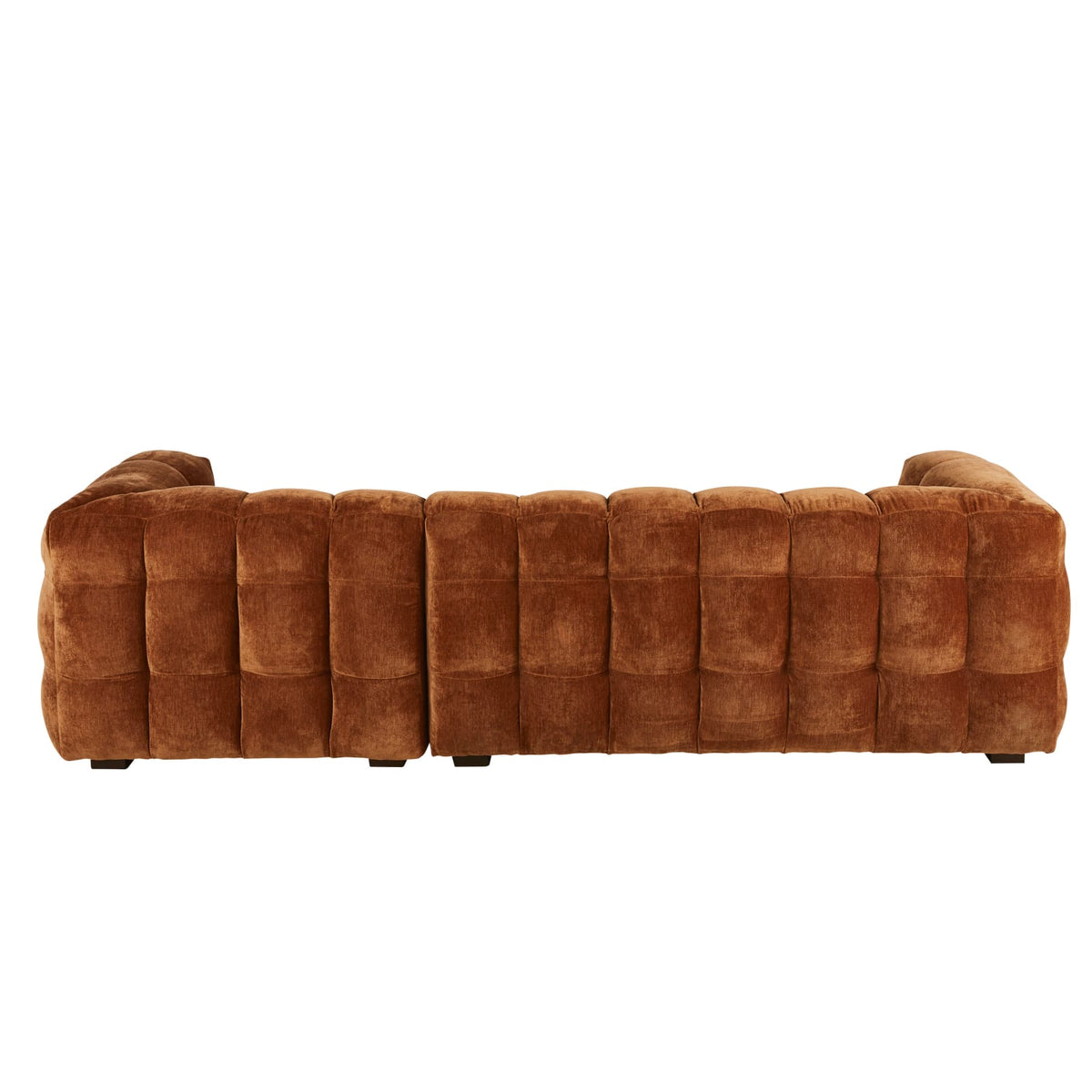 Canapé CLOUD d'angle droit 4/5 places en velours bronze effet vieilli - LILO