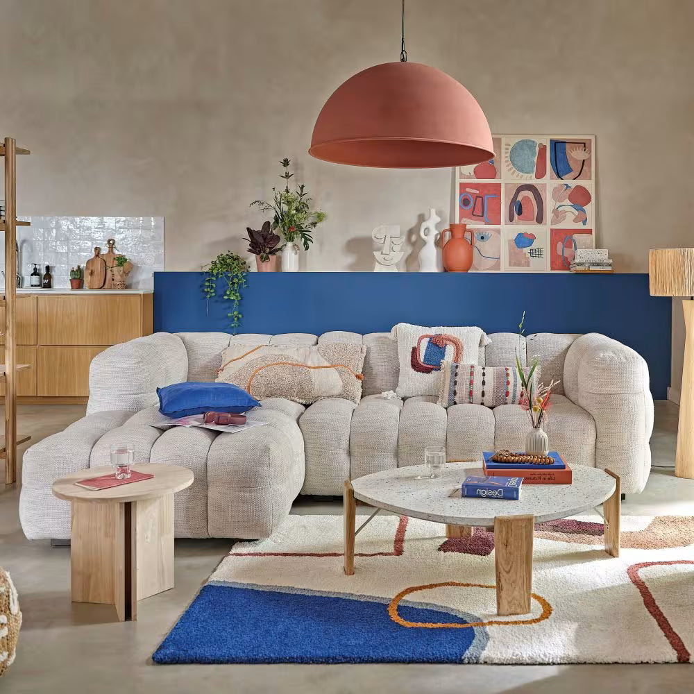 Canapé CLOUD d'angle gauche 4/5 places beige sable - LILO