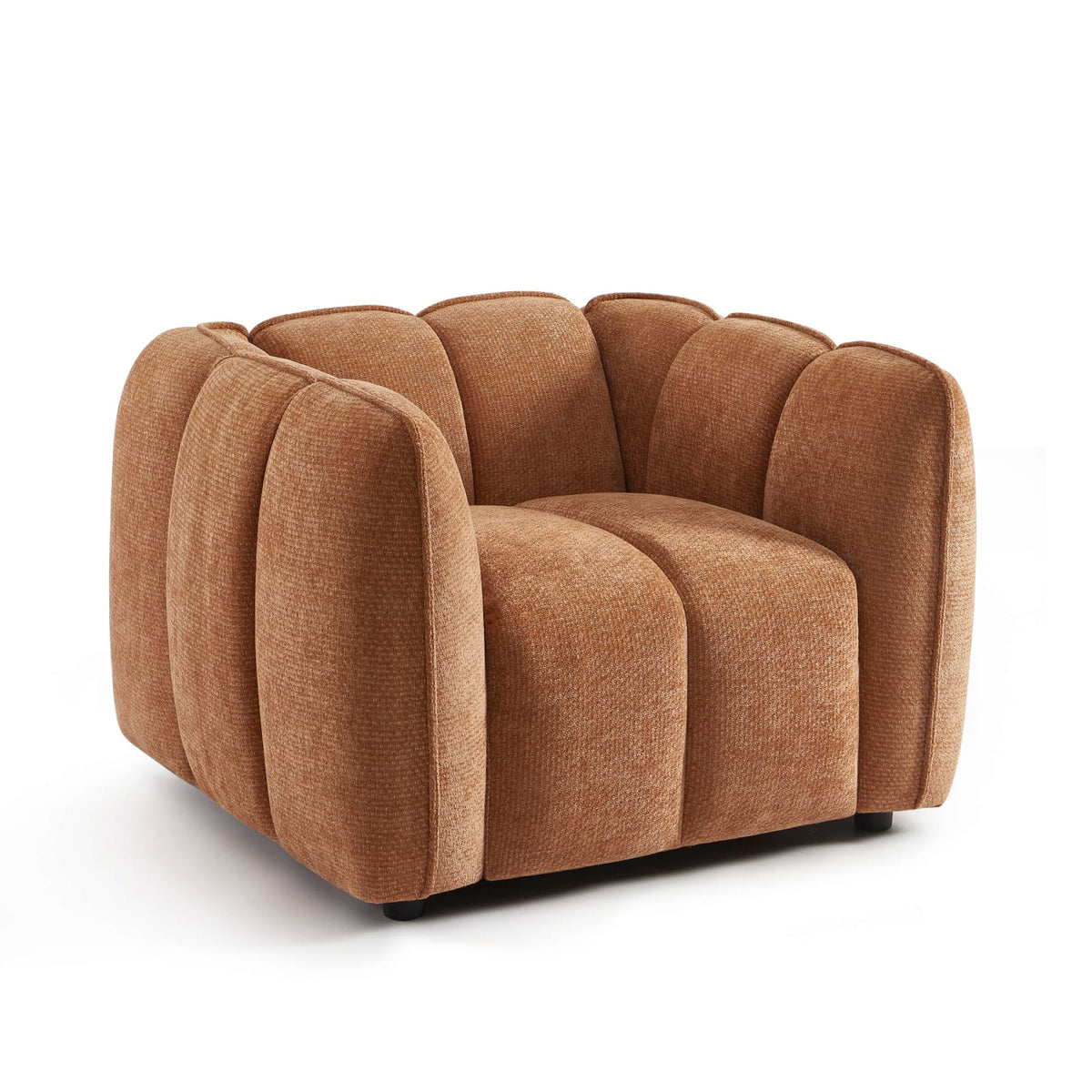 Fauteuil CLOUD 1 place en tissu chenille terracotta - MATILDA