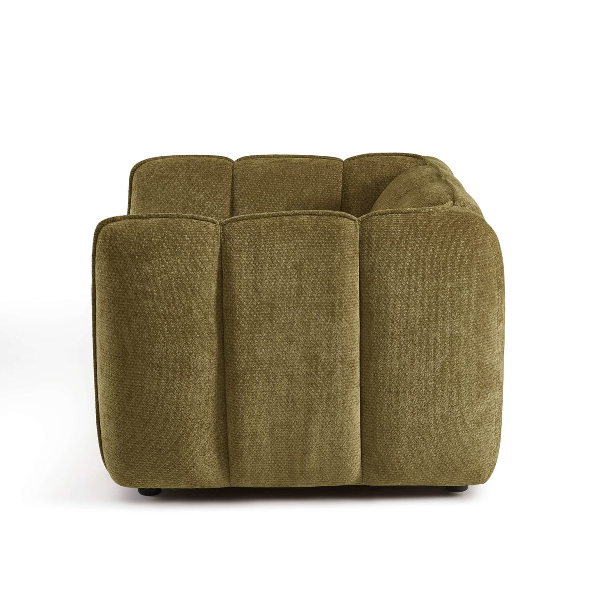 Fauteuil CLOUD 1 place en tissu chenille vert - MATILDA