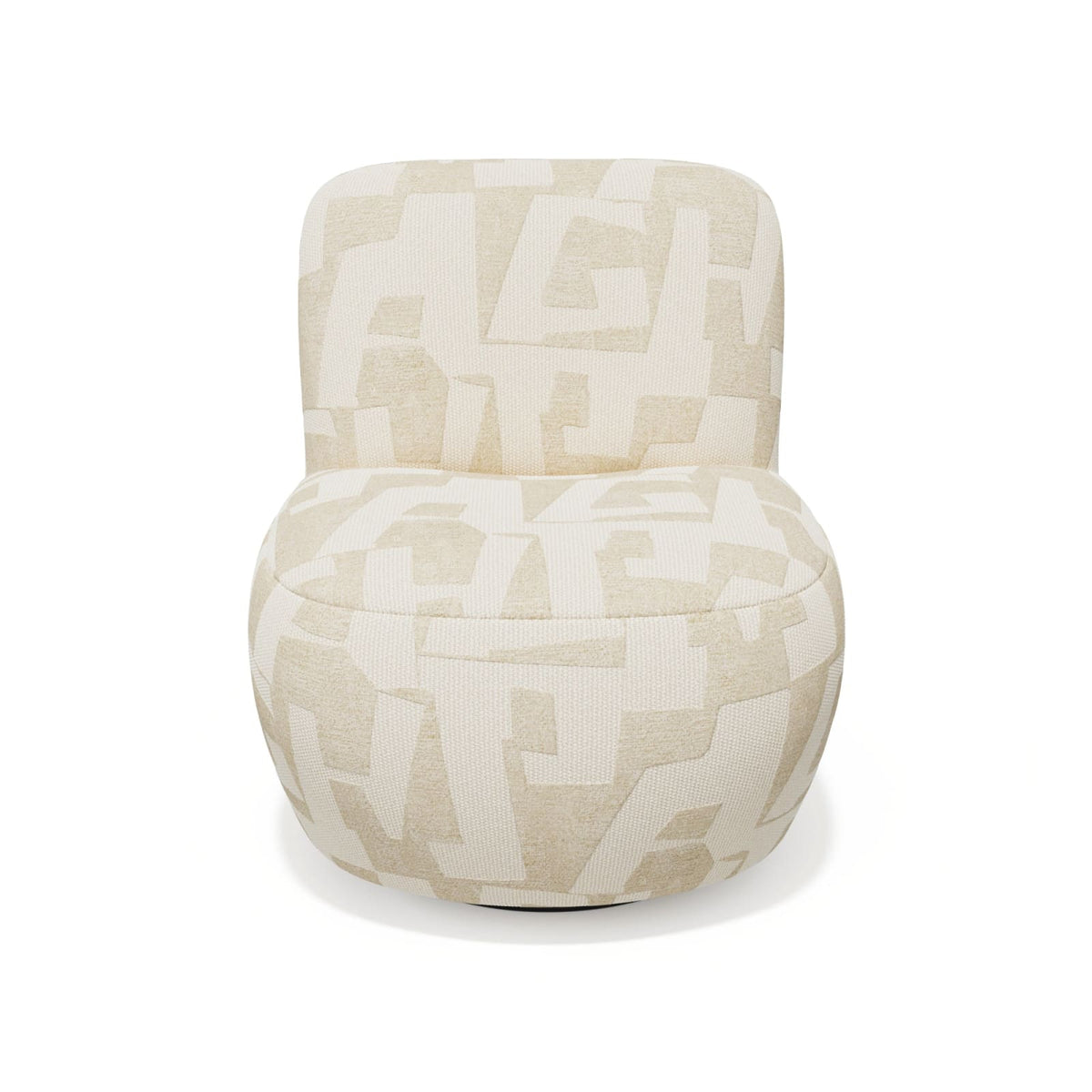 Fauteuil CLOUD pivotant en tissu texturé à motif écru - JENA