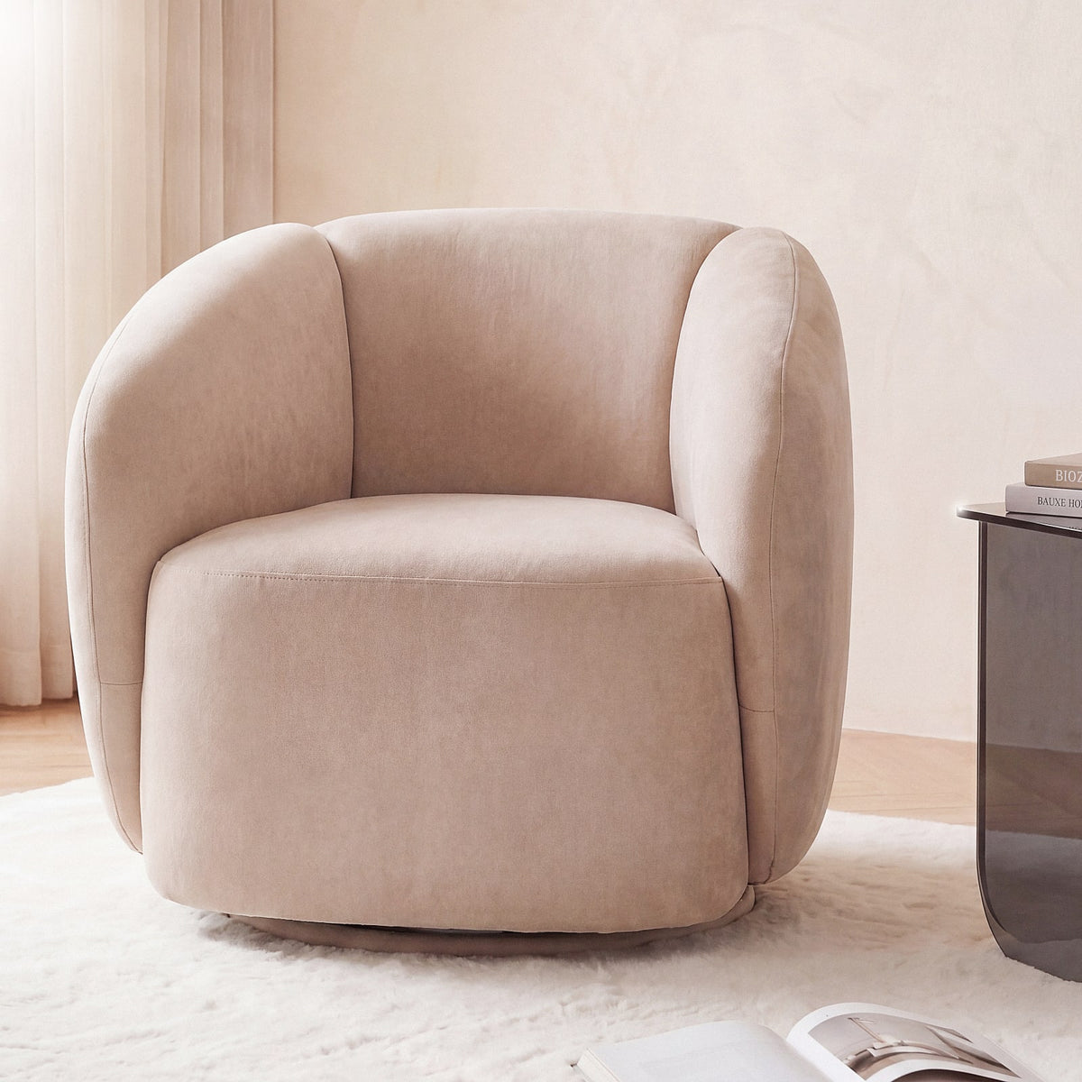 Fauteuil CLOUD pivotant beige - BUN