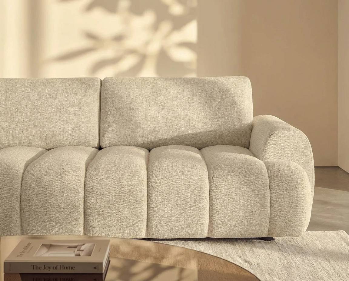 Canapé CLOUD à 4 places convertible beige - FRIDORA