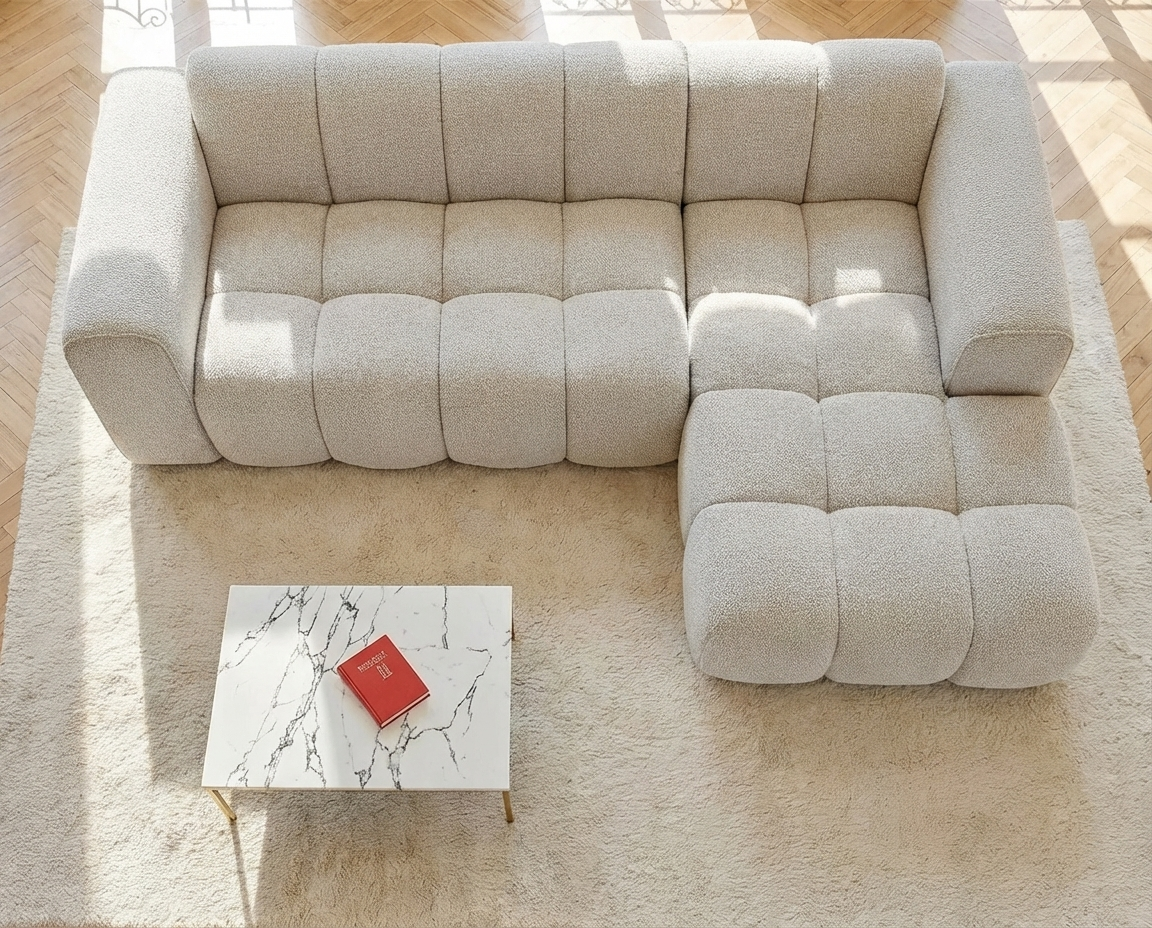 Canapé CLOUD d'angle droit beige - CALESO
